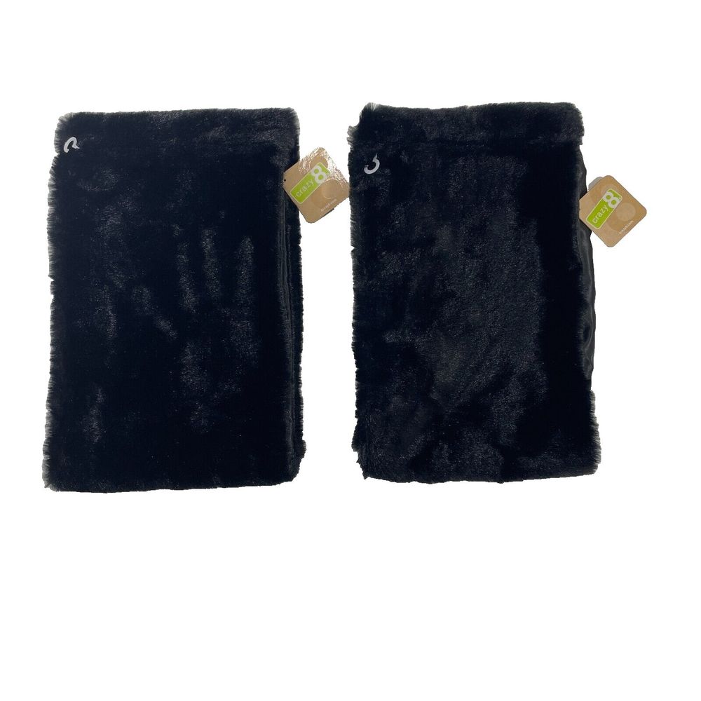 NWT Lot Of 2 Crazy 8 Girl's/Woman's Chic Black Faux Fur Circle Scarf Neck Warmer
